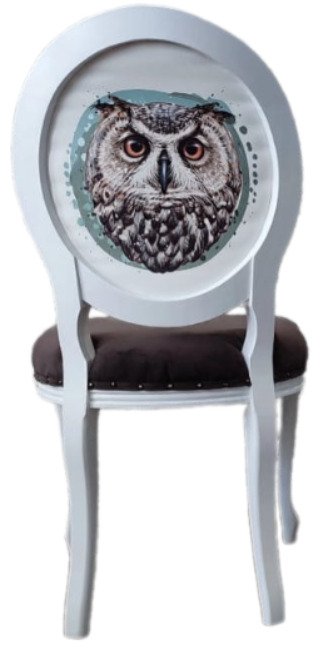 Стул Мудрая сова бело-коричневого цвета - купить Обеденные стулья по цене 22400.0