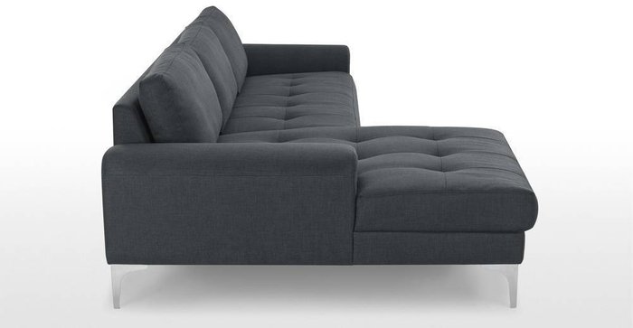 Угловой диван Vittorio левосторонний темно-серого цвета - лучшие Угловые диваны в INMYROOM