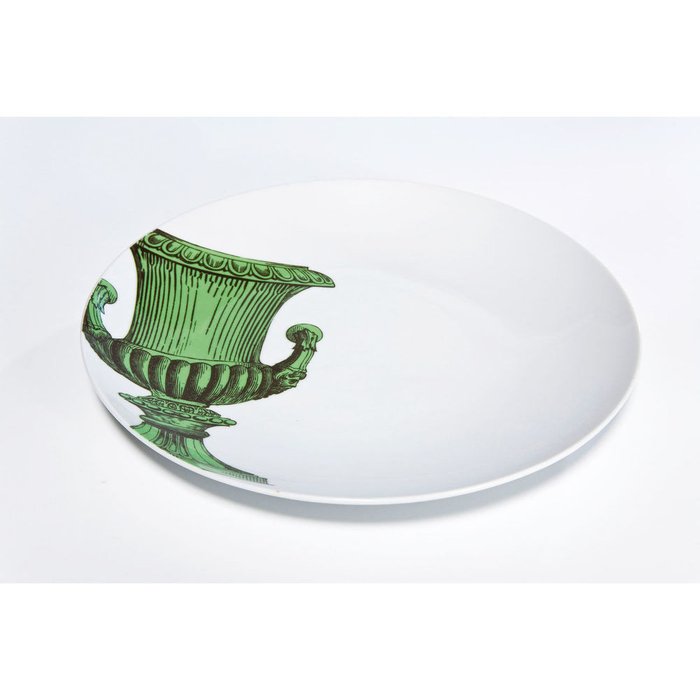 Набор из двух тарелок Barock зелено-белого цвета - лучшие Тарелки в INMYROOM