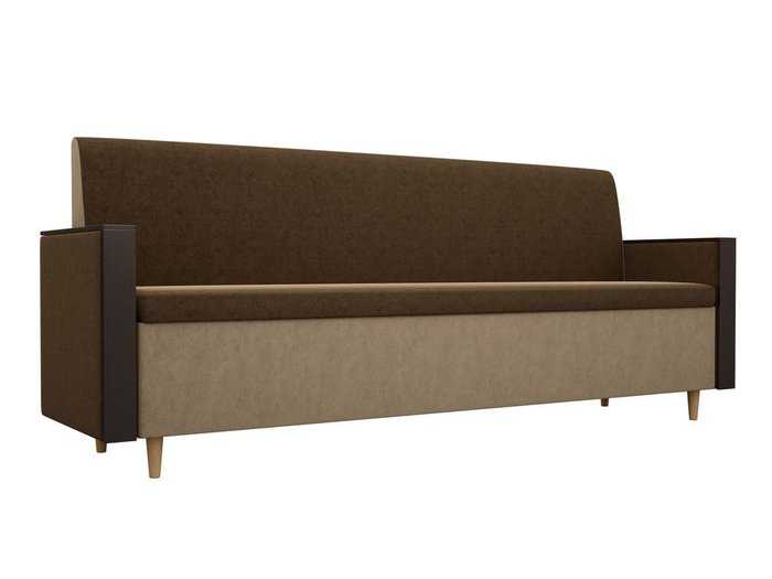 Кухонный прямой диван Модерн бежево-коричневого цвета
