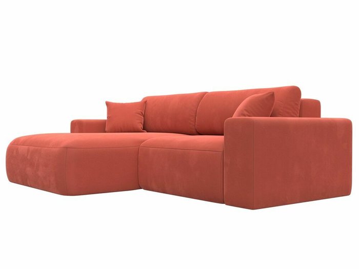 Угловой диван-кровать Лига 036 Классик кораллового цвета левый угол - лучшие Угловые диваны в INMYROOM