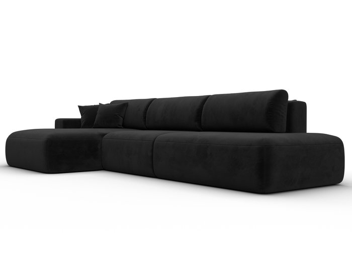 Угловой диван-кровать Лига 036 Модерн Лонг черного цвета левый угол - лучшие Угловые диваны в INMYROOM Угловой диван-кровать Лига 036 Модерн Лонг черного цвета левый угол - лучшие Угловые диваны в INMYROOM