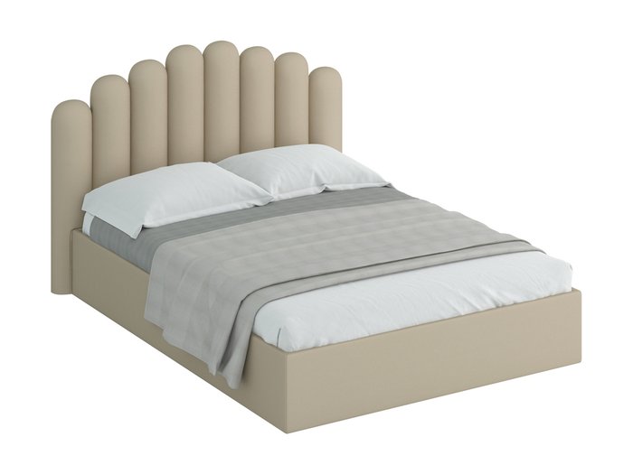 Кровать Queen Sharlotta бежевого цвета 160х200 с подъемным механизмом