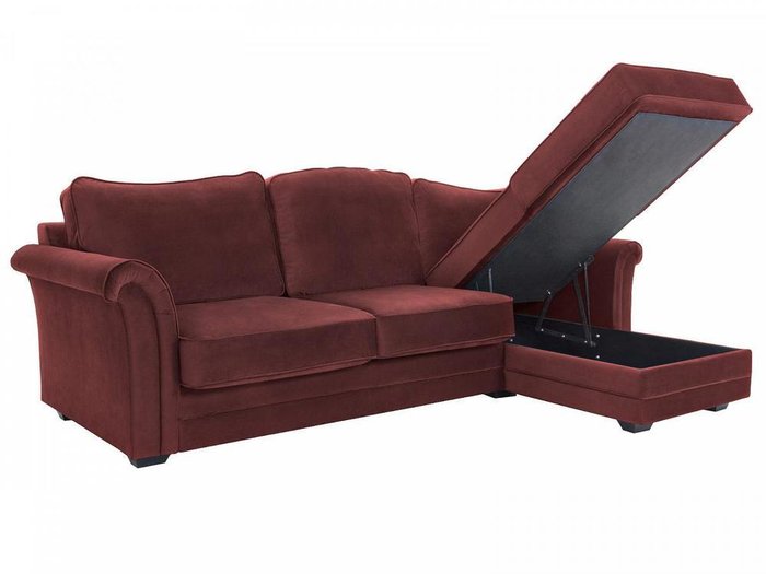 Угловой диван-кровать Sydney бордового цвета - лучшие Угловые диваны в INMYROOM