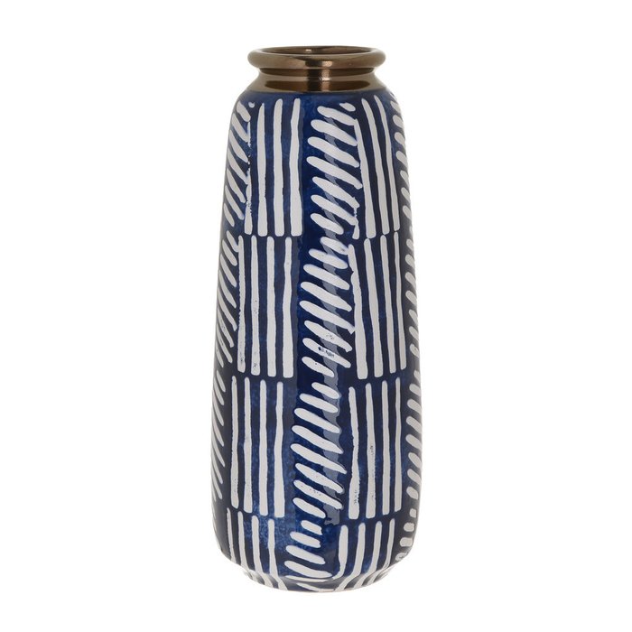 Керамическая ваза сине-белого цвета