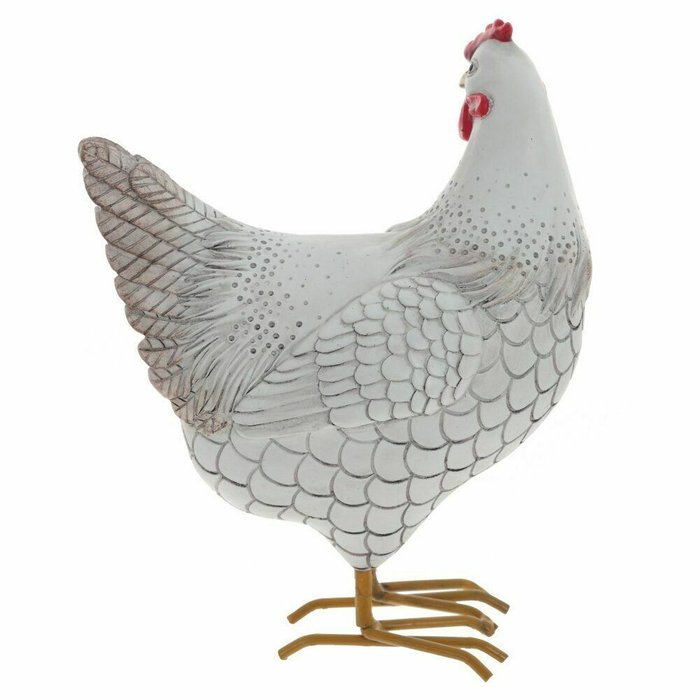 Фигурка декоративная Курица белого цвета - лучшие Фигуры и статуэтки в INMYROOM