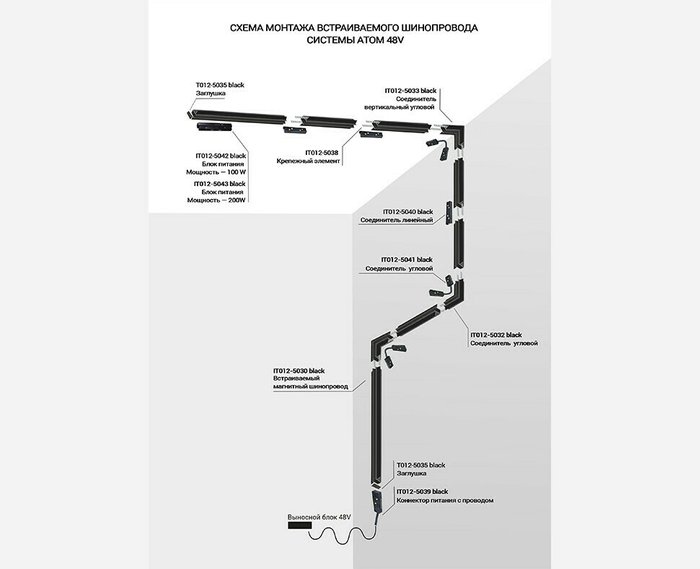 Блок питания Italline Atom 100Вт IT012-5042 black - купить Соединитель (коннектор) для треков по цене 4200.0 Блок питания Italline Atom 100Вт IT012-5042 black - купить Соединитель (коннектор) для треков по цене 4200.0