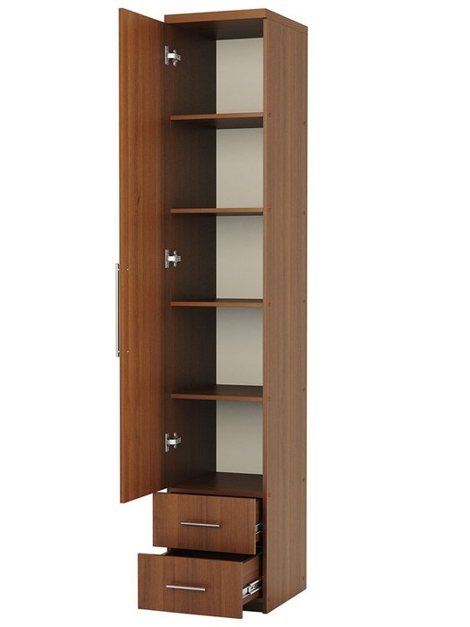 Шкаф с полками и ящиками Мелодия МПЯ-11 30 цвета орех - купить Шкафы распашные по цене 15990 Шкаф с полками и ящиками Мелодия МПЯ-11 30 цвета орех - купить Шкафы распашные по цене 15990