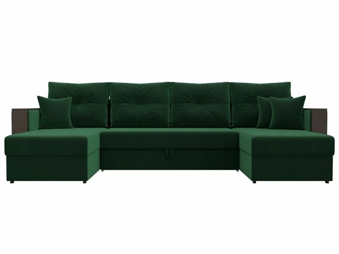 Угловой диван-кровать Валенсия П-образный зеленого цвета - купить Угловые диваны по цене 68999.0