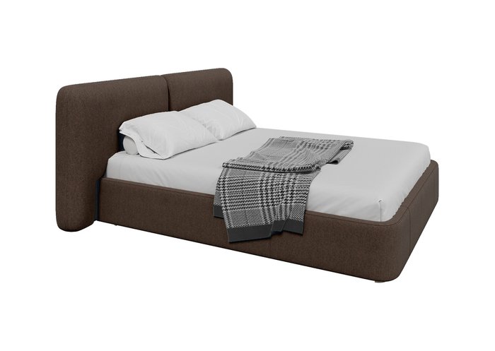 Кровать Hub Soft 160х200 темно-коричневого цвета с подъемным механизмом - лучшие Кровати для спальни в INMYROOM