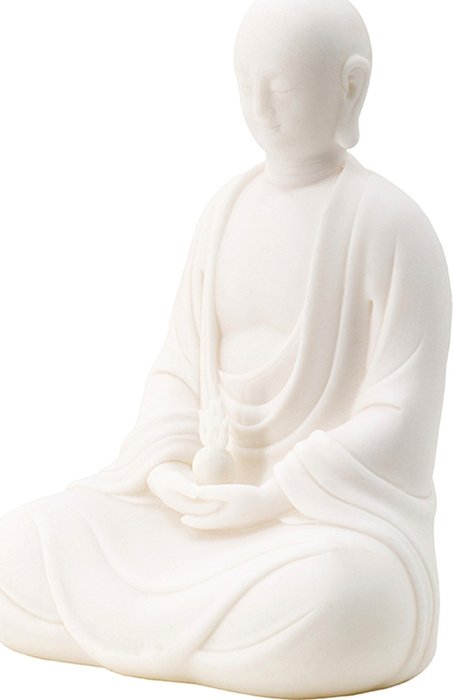 Фигурка из искусственного мрамора Будда белого цвета - купить Фигуры и статуэтки по цене 6190.0