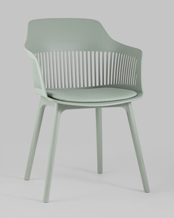 Стул Crocus серо-зеленого цвета с подушкой  - купить Обеденные стулья по цене 9990.0