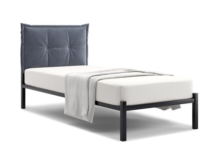 Кровать Лофт Cedrino 90х200 серого цвета без подъемного механизма