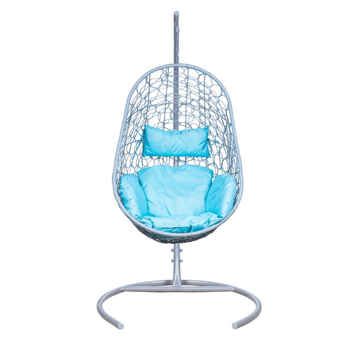 Подвесное кресло Ажур серо-бирюзового цвета  - купить Подвесные кресла по цене 12380.0