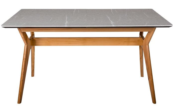 Раскладной обеденный стол Нарвик со столешницей из серого мрамора - купить Обеденные столы по цене 35460.0