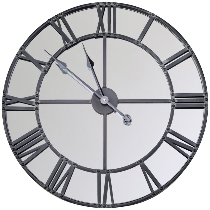 Часы зеркальные настенные Граф черного цвета Часы зеркальные настенные Граф черного цвета