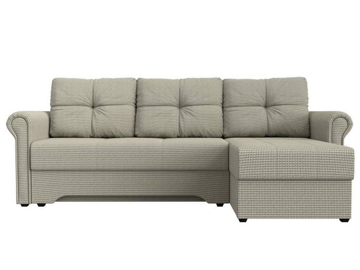 Угловой диван-кровать Леон серо-бежевого цвета правый угол - купить Угловые диваны по цене 39999.0