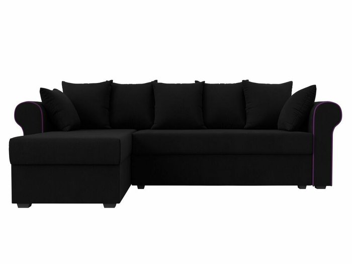 Угловой диван-кровать Рейн черного цвета левый угол - купить Угловые диваны по цене 33999.0