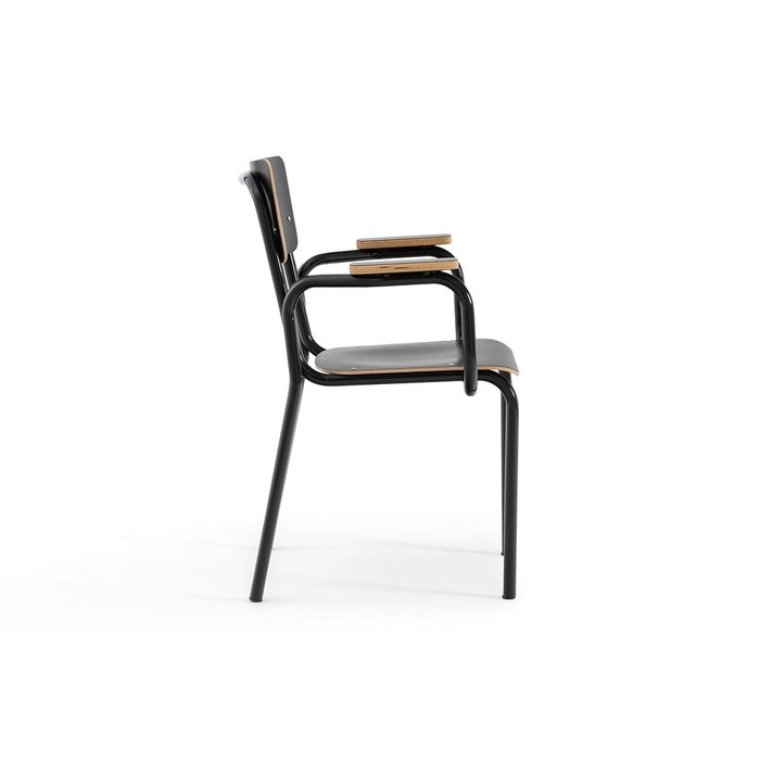 Стул с подлакотниками Hiba черного цвета - лучшие Обеденные стулья в INMYROOM