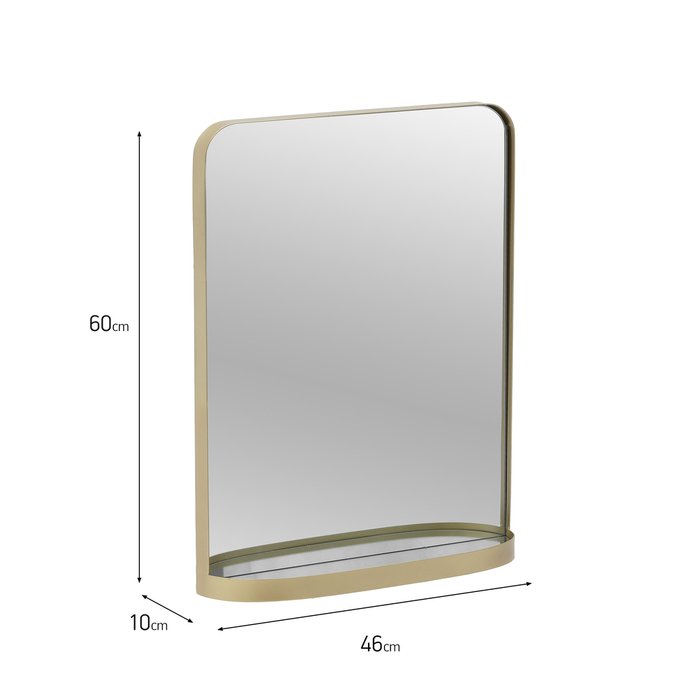 Настенное зеркало 46х60 золотого цвета - лучшие Настенные зеркала в INMYROOM