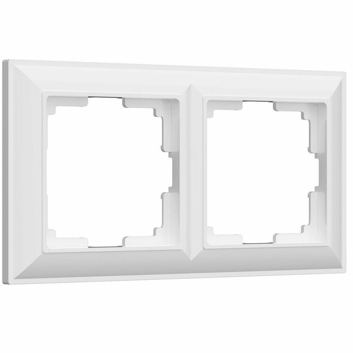 Рамка из пластика на 2 поста Fiore белый W0022201 Рамка из пластика на 2 поста Fiore белый W0022201