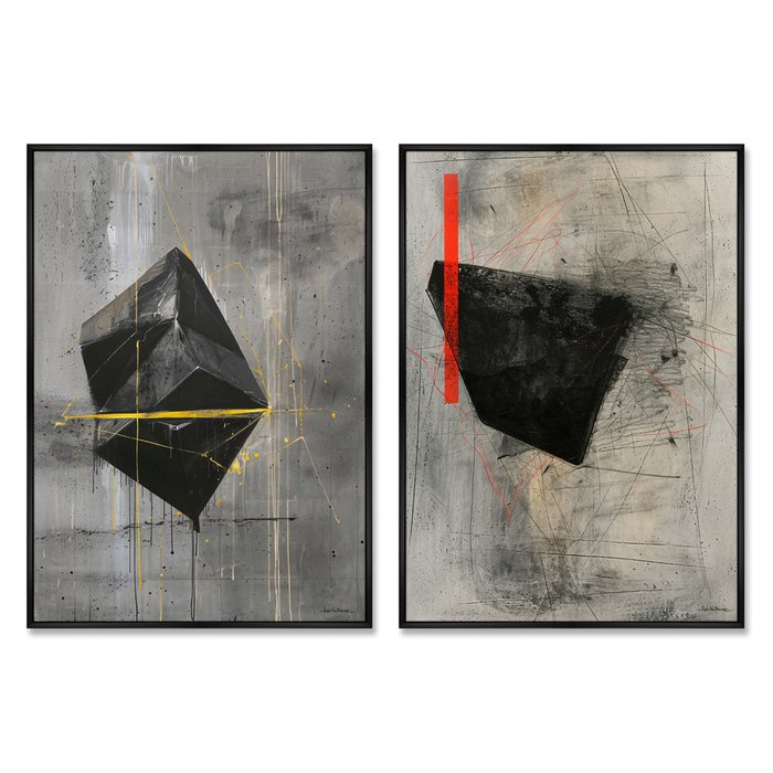 Набор из 2-х репродукций картин на холсте Суперпозиция куба, 2025г - купить Картины по цене 55998