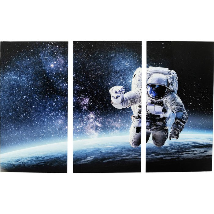 Набор из трех картин Man in the Sky черно-синего цвета