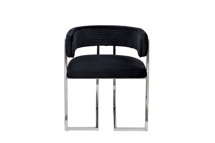Стул в обивке из велюра черного цвета - купить Обеденные стулья по цене 60200.0