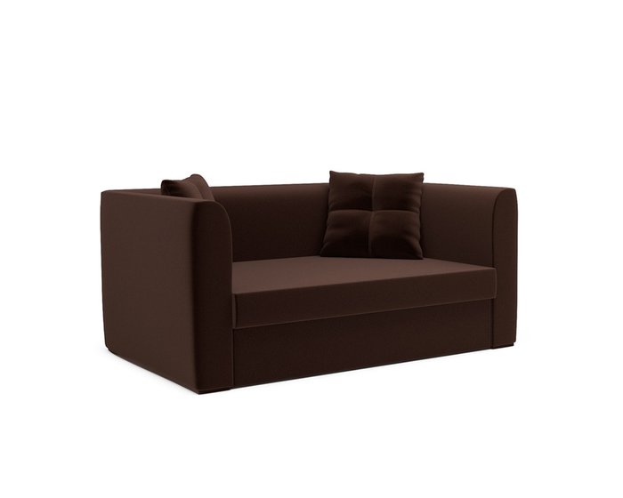 Прямой диван-кровать Ассоль коричневого цвета