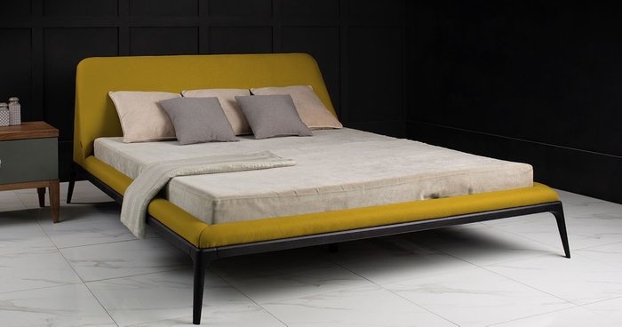 Кровать Liberty 160х200 горчичного цвета - купить Кровати для спальни по цене 149900.0