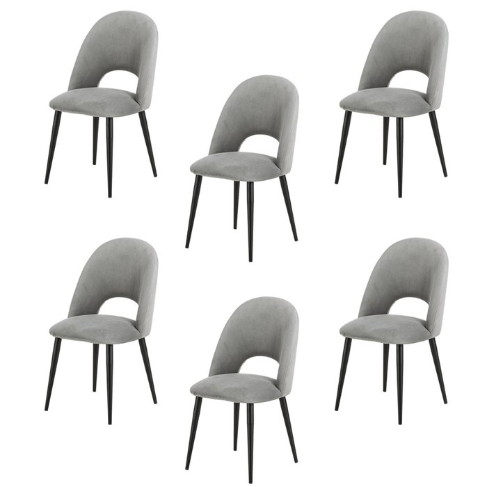 Набор из шести стульев Pina светло-серого цвета