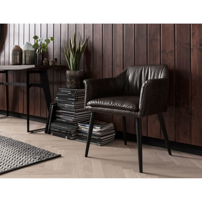 Стул с подлокотниками Diner коричневого цвета - купить Обеденные стулья по цене 48140.0