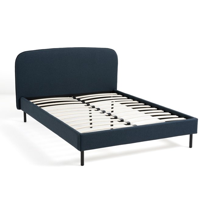 Кровать мягкая с кроватным основанием Conto 160x200 синего цвета - лучшие Кровати для спальни в INMYROOM