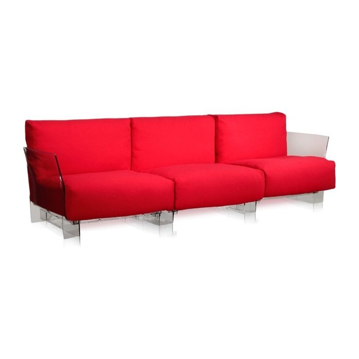 Диван Pop трехместный красного цвета - купить Прямые диваны по цене 359177.0