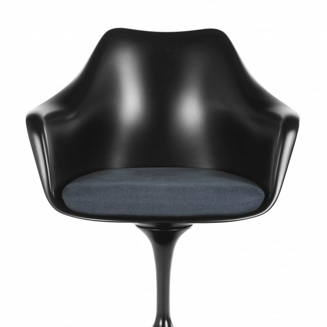 Cтул с подлокотниками и мягкой подушкой черного цвета - купить Обеденные стулья по цене 20074.0