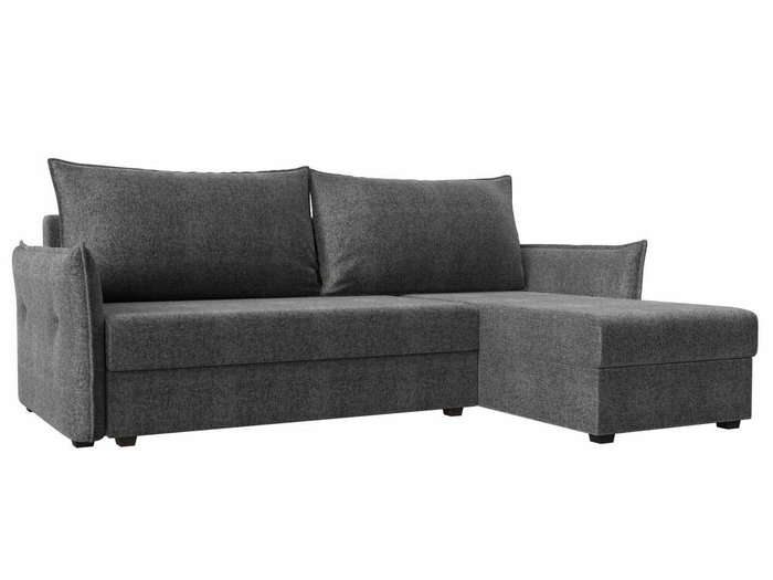 Угловой диван-кровать Лига 004 серого цвета угол правый 