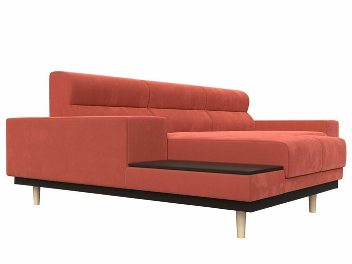 Угловой диван-кровать Леонардо кораллового цвета левый угол - лучшие Угловые диваны в INMYROOM