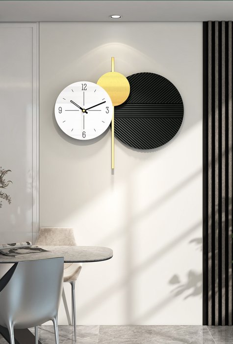 Часы настенные декоративные бело-черного цвета - купить Часы по цене 10672.0