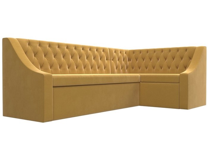 Кухонный угловой диван-кровать Мерлин желтого цвета правый угол - лучшие Угловые диваны в INMYROOM