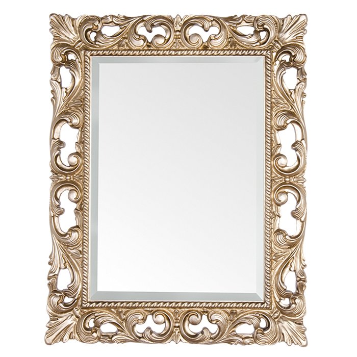 Настенное зеркало в деревянной раме бронзового цвета