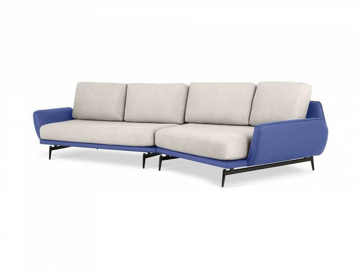 Угловой диван правый Ispani бело-синего цвета - купить Угловые диваны по цене 165420.0