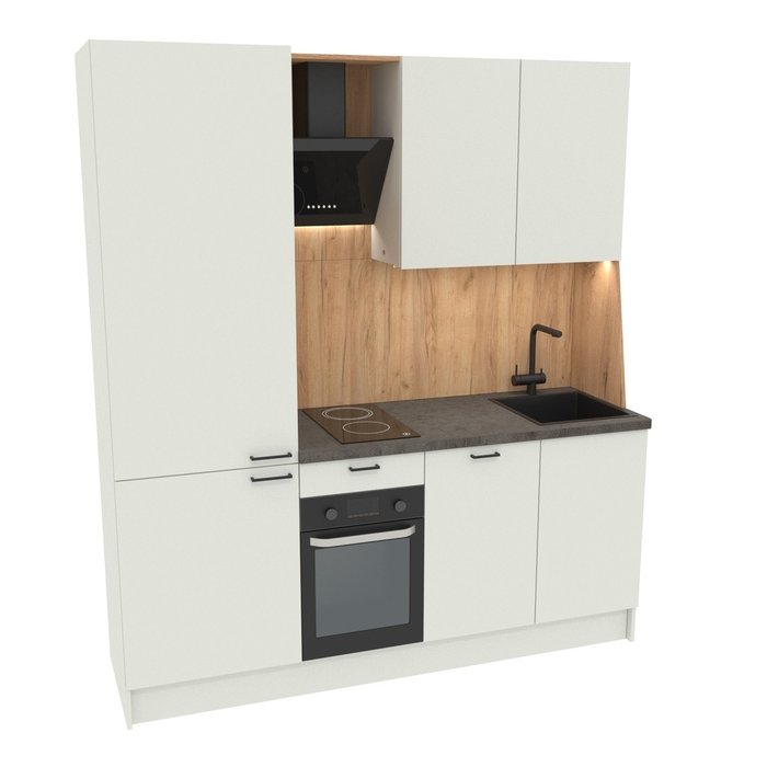 Кухня прямая Просто КП1950.2 серо-бежевого цвета правая