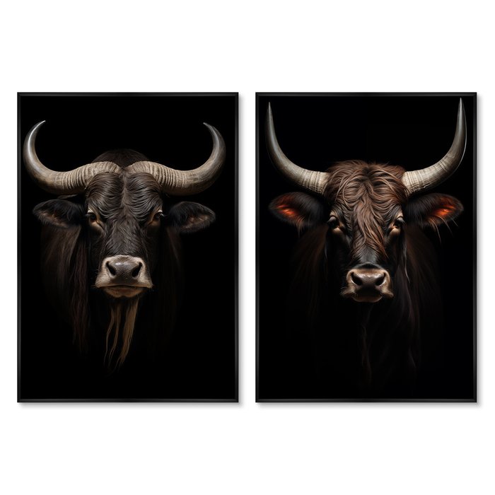 Набор из двух репродукций картин Young Yaks, 2024г.