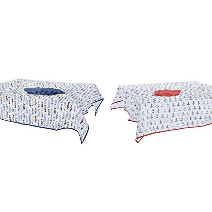 Набор столового белья DKD Home Decor Синий Белый Красный 150 x 150 x 0,5 см (2 штук) - купить Скатерти по цене 6997.0 Набор столового белья DKD Home Decor Синий Белый Красный 150 x 150 x 0,5 см (2 штук) - купить Скатерти по цене 6997.0
