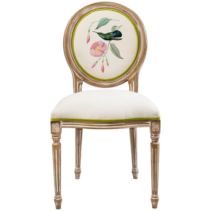 Стул Птица драгоценности с принтом 1 бежевого цвета - купить Обеденные стулья по цене 32000.0