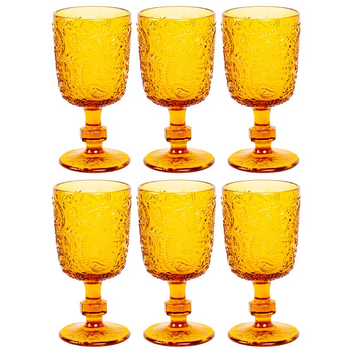 Набор из шести бокалов Пэйсли янтарного цвета - лучшие Бокалы и стаканы в INMYROOM