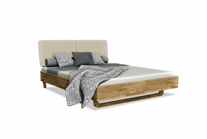 Кровать Wallstreet 160х200 с изголовьем бежевого цвета без основания Кровать Wallstreet 160х200 с изголовьем бежевого цвета без основания