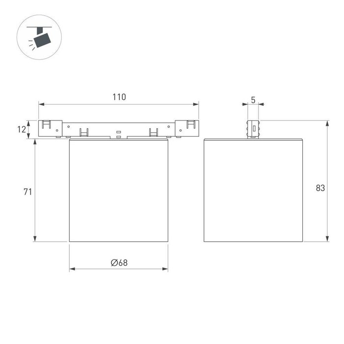 Трековый магнитный светильник Arlight MAG-MICROCOSM-POINT-R68-7W Day4000 (BK, 36 deg, 24V) (IP20 Металл) 051757 - купить Трековые светильники по цене 5892 Трековый магнитный светильник Arlight MAG-MICROCOSM-POINT-R68-7W Day4000 (BK, 36 deg, 24V) (IP20 Металл) 051757 - купить Трековые светильники по цене 5892