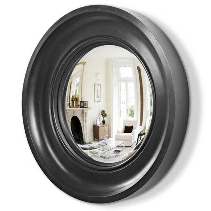 Настенное зеркало Салекс в раме черного цвета диаметр 48 - купить Настенные зеркала по цене 19500.0