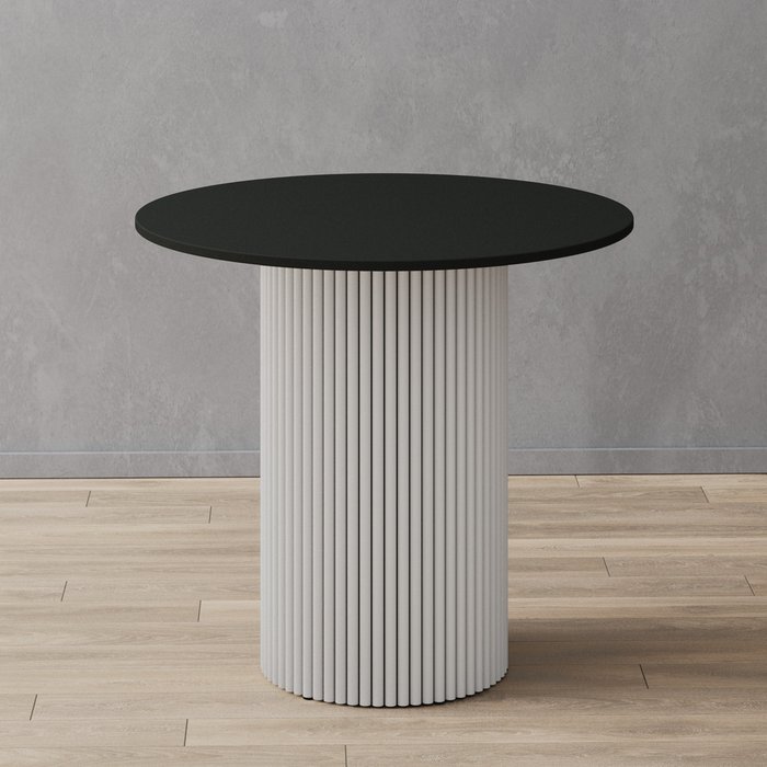 Обеденный стол Trubis Wood L 80 черно-белого цвета - лучшие Обеденные столы в INMYROOM